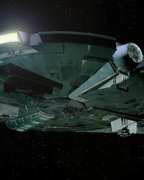 Nave espacial creada con efectos especiales