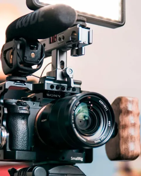 Cámara de vídeo grabando